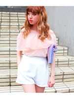 【chille anap】フリルオフショルトップス/PK