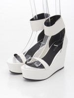 ウェッジワイドストラップサンダル/WHT