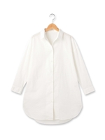 ドロップショルダーロング丈シャツ/オフホワイト(003)