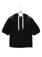 フードロゴ入り半袖パーカー/グレー