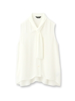 ボウタイ風ジョーゼットシャツ/ネイビー(093)