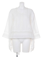 レースV Nプルオーバー/ホワイト