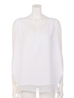 レイヤードコクーントップス/ホワイト