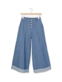 ロールアップデニムワイドパンツ/グレー(012)