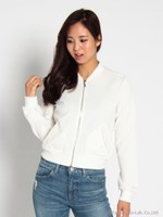 ZIPアップカットブルゾン/ホワイト