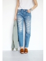 【AZUL by moussy】ハードクラッシュボーイズデニム/L/BLU