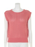 【F&A】ウェーブ透かし編みニットプルオーバー/OFFWHITE