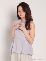 ぺプラムカットトップス/ブルー