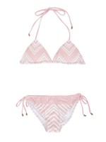 ジオメモチーフトライアングルビキニ/ベージュ