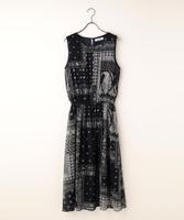 バンダナ柄シフォンワンピース