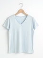 ベーシックVネックTシャツ/Ｌ／ピンク