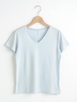 ベーシックVネックTシャツ/Ｌ／ピンク