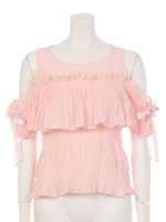 【Auntie Rosa】オープンショルダーフリルブラウス/PNK