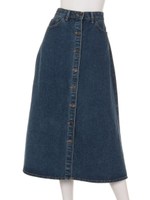 【Auntie Rosa】デニムミモレ丈スカート/BLU
