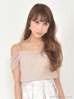 オフショルシャーリングTOPS/オフホワイト