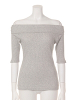 テレコオフショルトップス/ホワイト