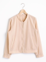 フィブリルサテンZIPブルゾン/ネイビー