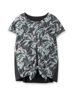 フラワーボーダーカットソー/ブラック(119)