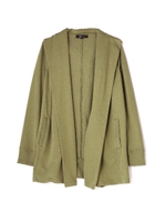 ミニ裏毛トッパーカーディガン/カーキ(180)