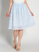 レースミディスカート/ライトブルー