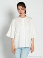 ワイドスリーブシャツチュニ/シロ
