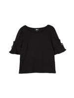 WRAP SLEEVE TOP/ブラック(010)