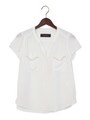 ●JOC エアシフォン 装飾 ポケット S/S / ブラウス/White