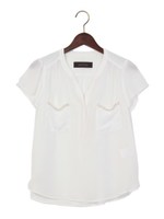 ●JOC エアシフォン 装飾 ポケット S/S / ブラウス/White