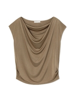 ソアニースムースドレープカットソー/ブラック(010)