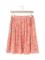 デザインチェックスカート/オレンジ(267)