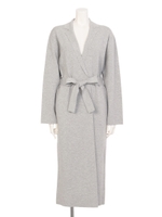 ミラノリブカラーニットカーディガン/グレー