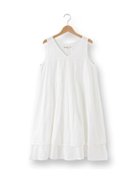 コットンボイルピンタックワンピース/オフホワイト(003)