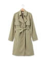 スラブロングトレンチコート/オリーブグリーン(026)