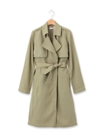 スラブロングトレンチコート/オリーブグリーン(026)