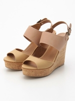 バイカラーコルクウェッジサンダル/BLACK