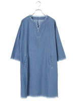 フリンジデニムワンピース/ライトインディゴ