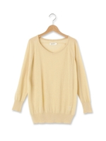 リネン混プルオーバーニット/ライトベージュ(051)