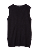 ワイドリブノースリーブニット/ホワイト(030)