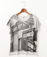 前総柄ドルマンTシャツ