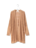 透かし編みロングニットカーディガン/ベージュ系(055)