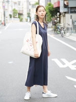 SWEAT V-NECK DRESS 2/オリーブ