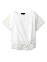 [L]シアーボーダーカットソー/ホワイト系(302)