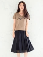 コットンシルクフレアースカート/オフ