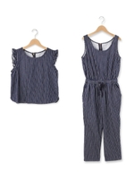 デニムオールインワンセット/ネイビー(393)