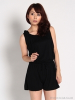 フーディーカットロンパース/グレー