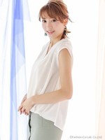 フロントギャザーブラウス/ホワイト