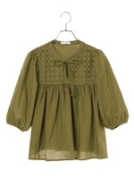 フロントレースギャザープルオーバー/カーキ