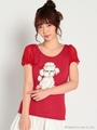プードルプリントTシャツ/レッド