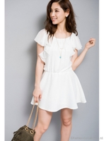 ホワイトフリルワンピース/オフホワイト