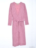 ミニループロングニットカーデ/オレンジ